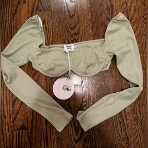 Light Green Princess Polly Cropped Long Sleeve